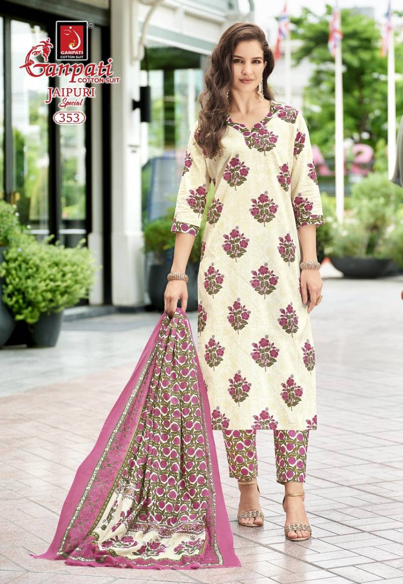 Ganpati Jaipuri Pant Vol 17 Cotton Printed Fancy Dress Material