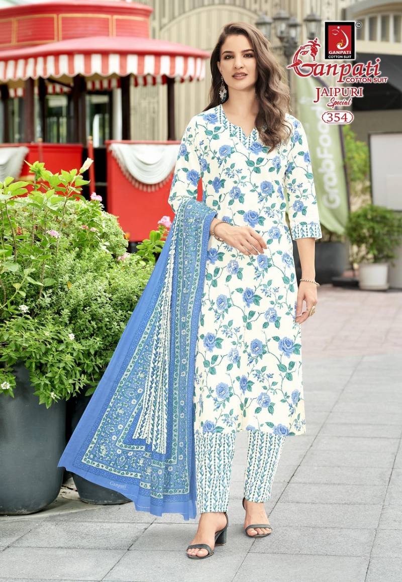 Ganpati Jaipuri Pant Vol 17 Cotton Printed Fancy Dress Material