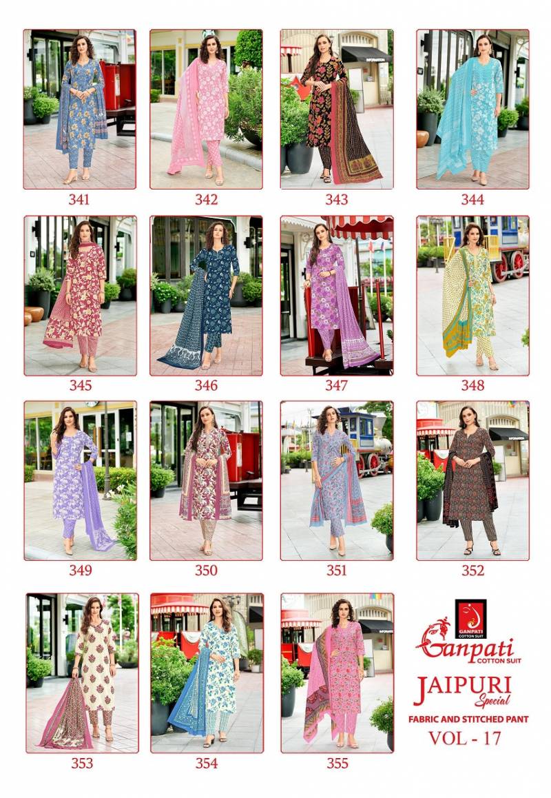 Ganpati Jaipuri Pant Vol 17 Cotton Printed Fancy Dress Material