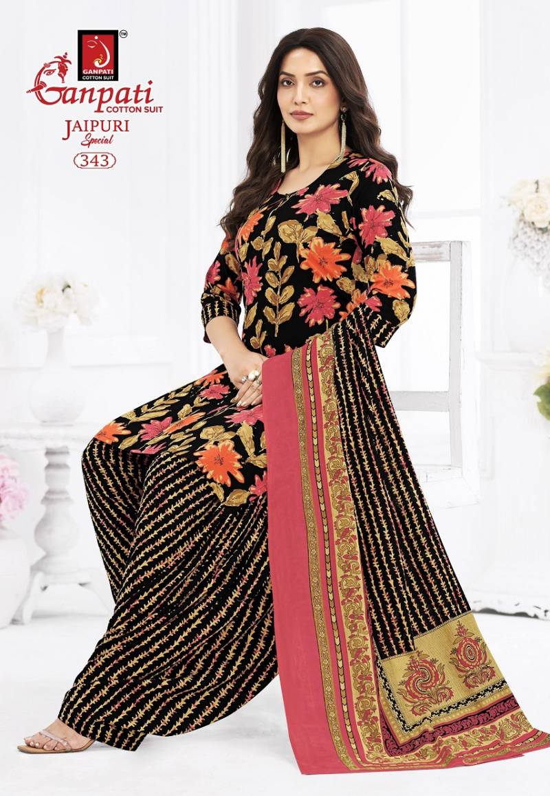 Ganpati Jaipuri Patiyala Vol 17 Cotton Printed Dress Material
