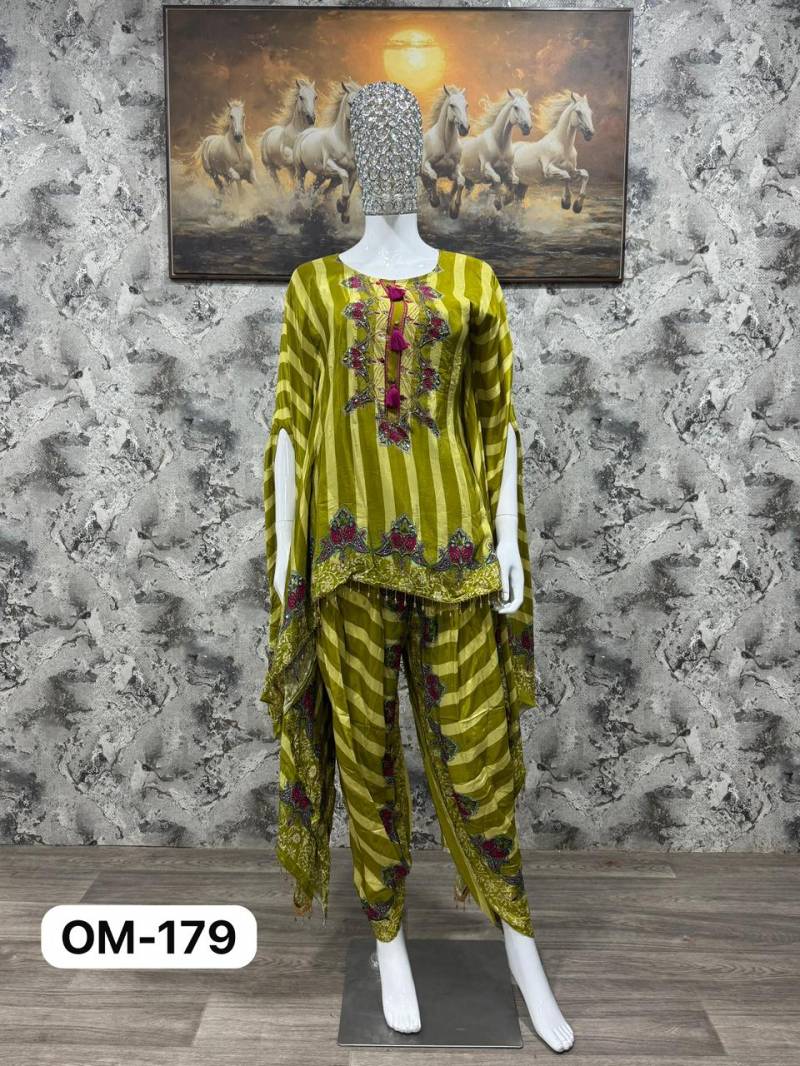 Om 179 Crepe Printed Fancy Top WIth Bottom Collection