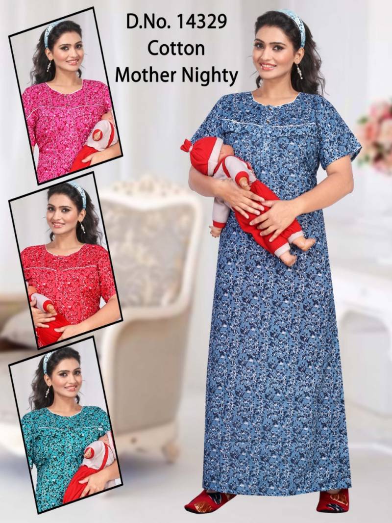 Seven Cross 14329 to 98 Cotton Printed Mother Nighty Suits Collection