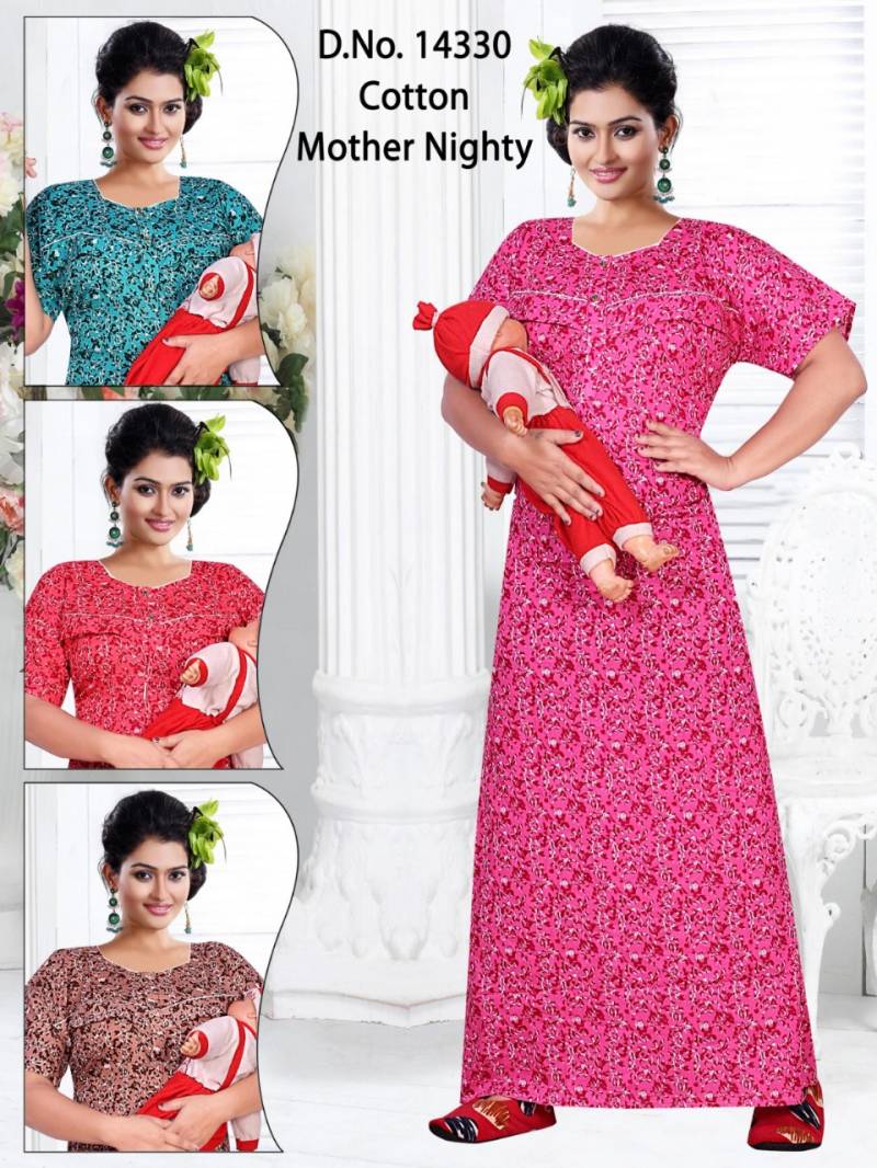 Seven Cross 14329 to 98 Cotton Printed Mother Nighty Suits Collection
