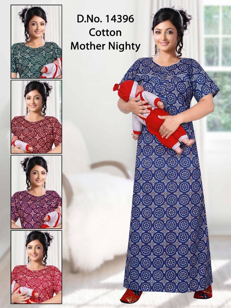 Seven Cross 14329 to 98 Cotton Printed Mother Nighty Suits Collection