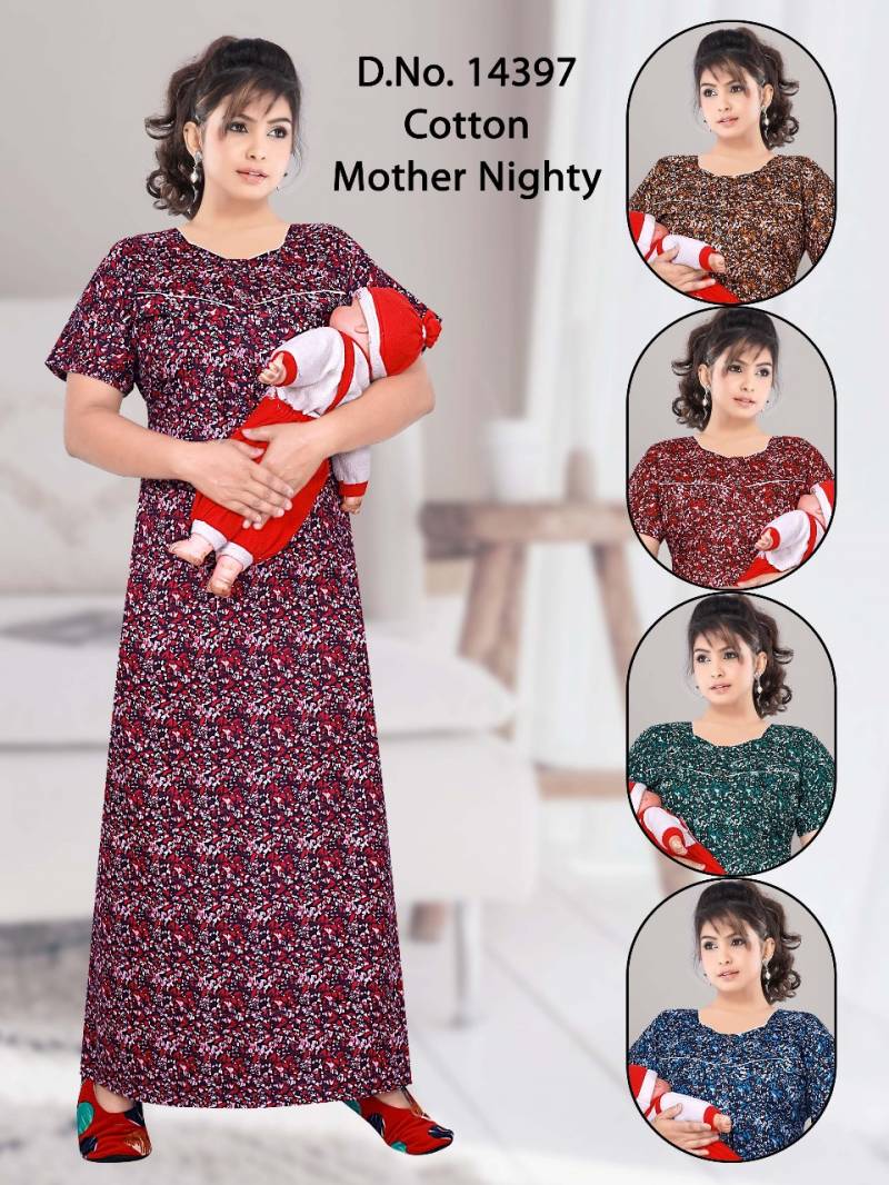 Seven Cross 14329 to 98 Cotton Printed Mother Nighty Suits Collection