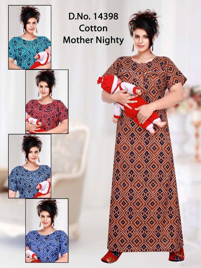 Seven Cross 14329 to 98 Cotton Printed Mother Nighty Suits Collection