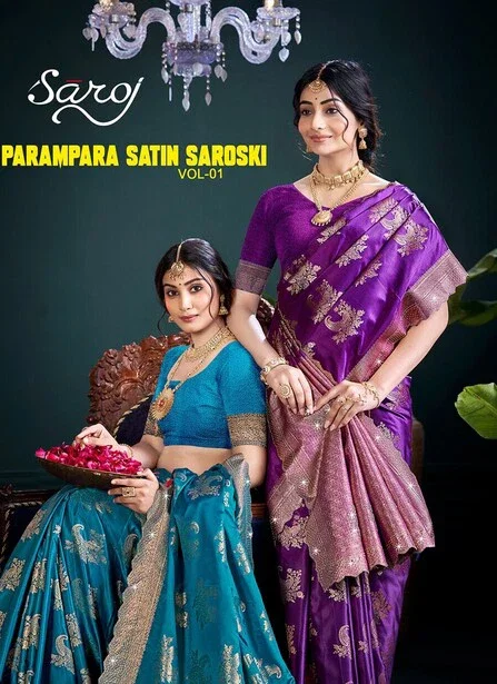 Saroj Parampara Satin Saroski Vol 1 Satin Silk Premium Saree Collection