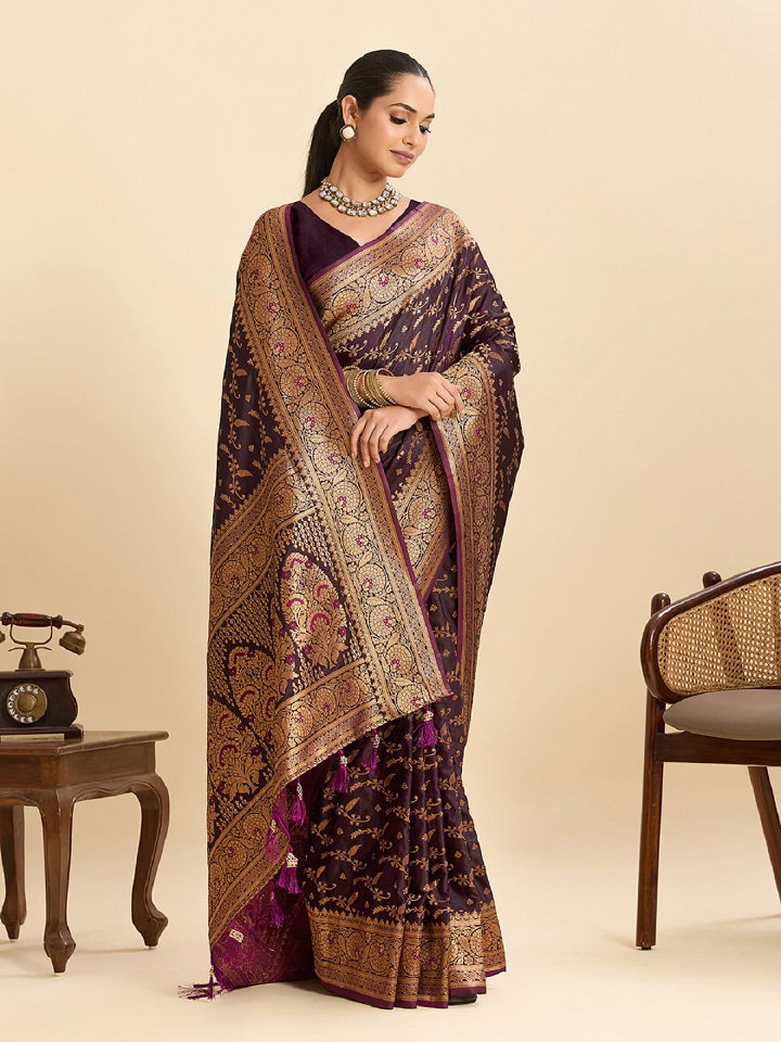 Maahi 205 Wedding Wear Heavy Jari Weaving Worked Soft Silk Saree with Un Stitched Blouse