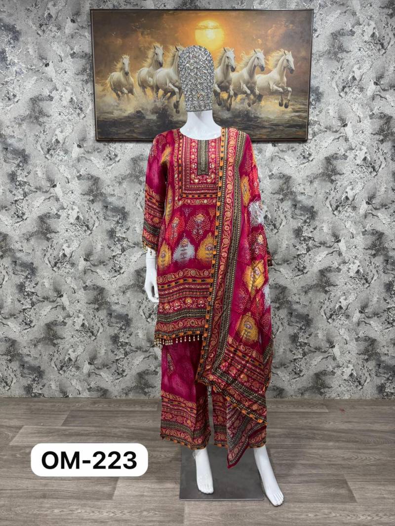 Om 223 Pure Natural Crepe Printed Fancy Co Ord Set