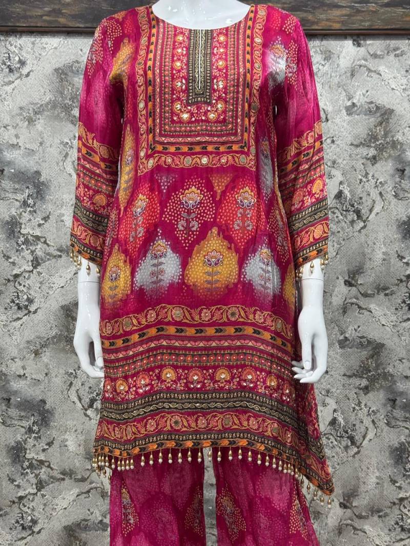 Om 223 Pure Natural Crepe Printed Fancy Co Ord Set