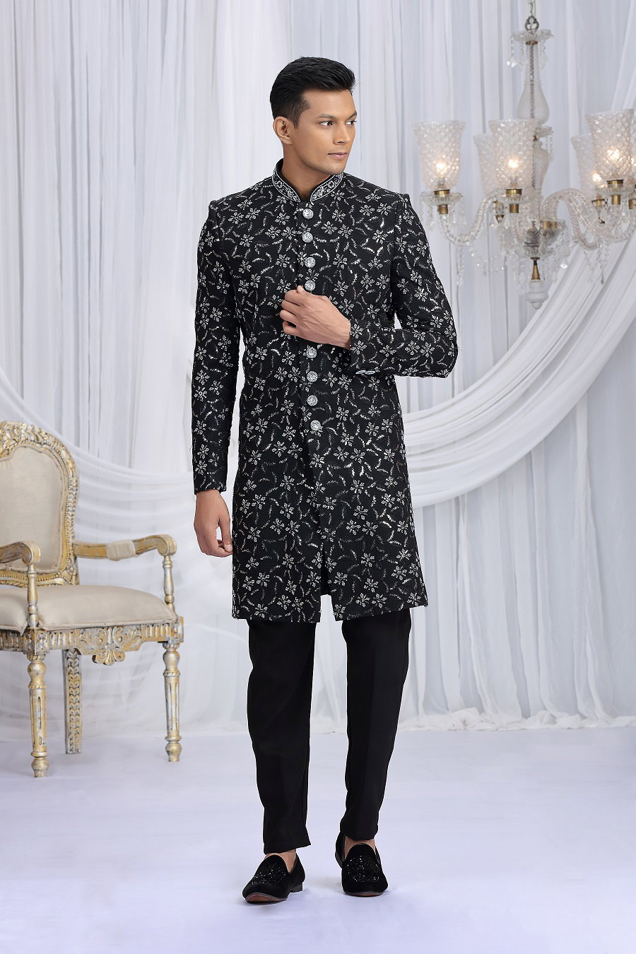 Sumi 4101 To 4107 Series Art Silk Heavy Wedding Wear Mens Sherwani