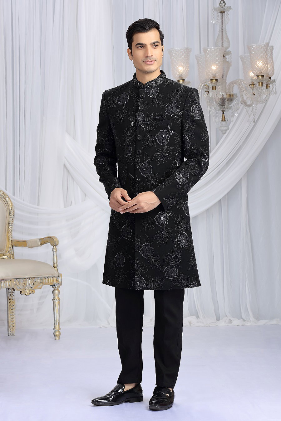 Sumi 4101 To 4107 Series Art Silk Heavy Wedding Wear Mens Sherwani