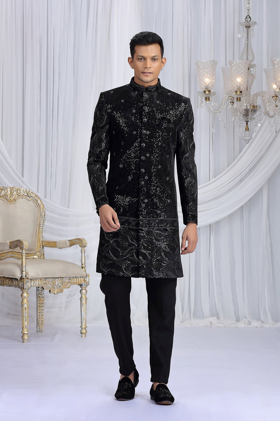 Sumi 4101 To 4107 Series Art Silk Heavy Wedding Wear Mens Sherwani