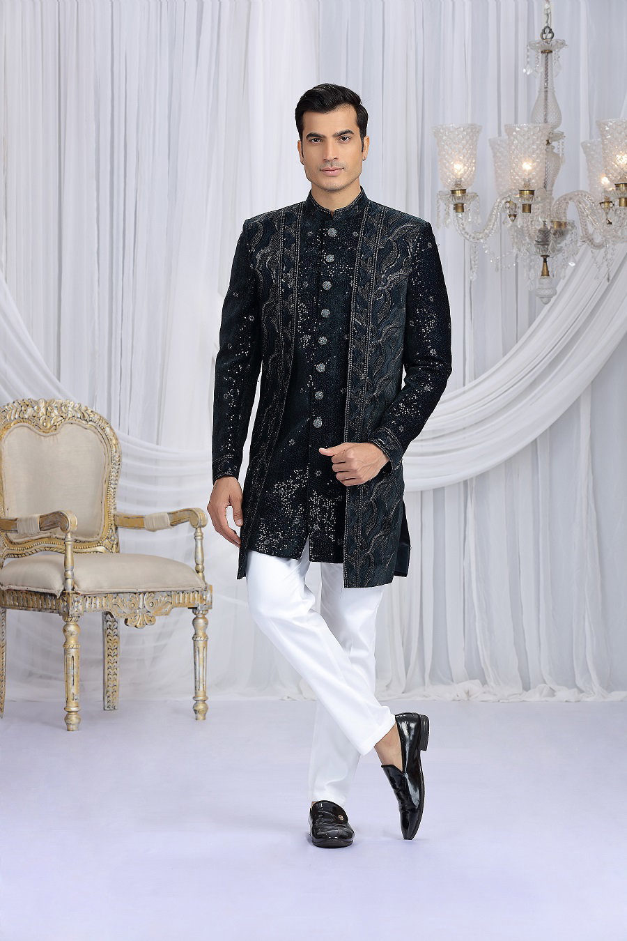 Sumi 4108 To 4116 Series Velvet And Art Silk Mens Indo Western