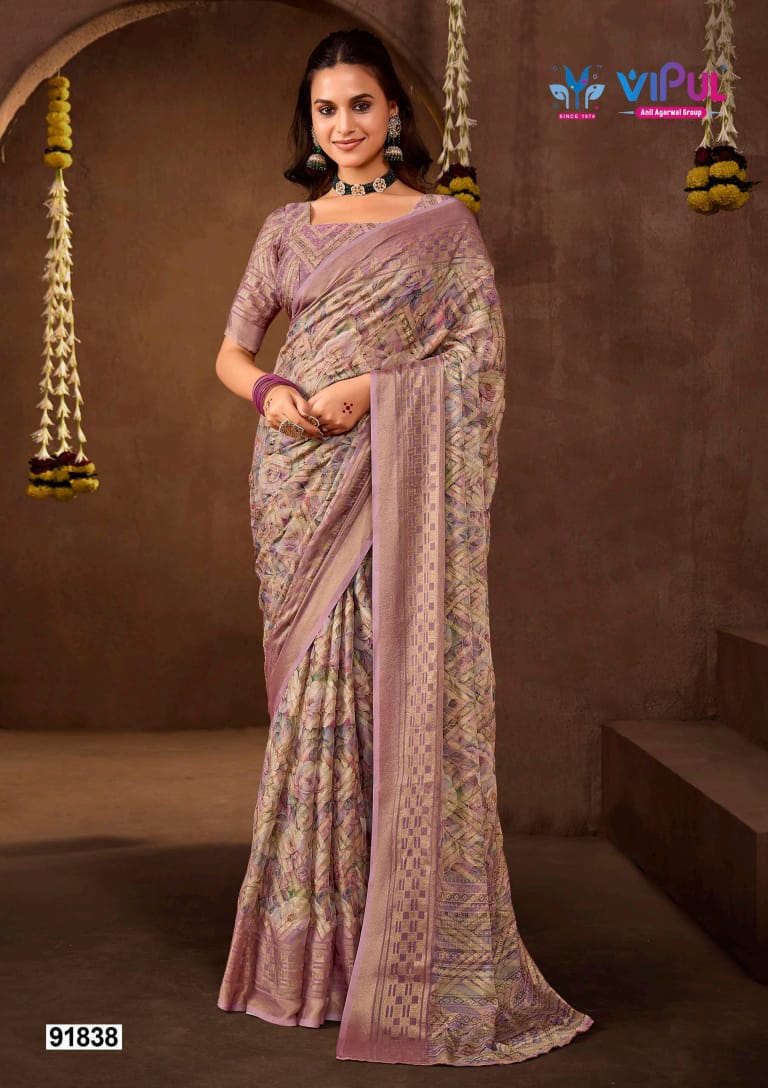 Vipul Javitri Vol 3 Brasso Casual Wear Saree Collection