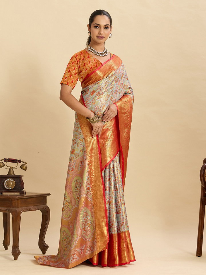 Maahi 206 Wedding Wear Heavy Jari Weaving Worked Kanjivaram Silk Saree with Un Stitched Blouse