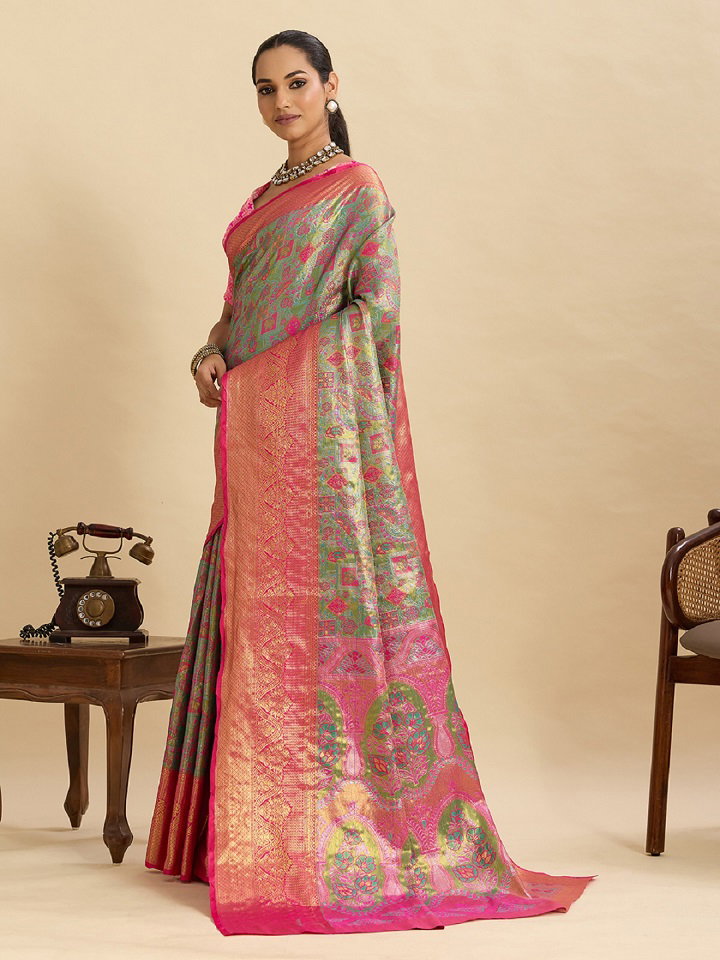Maahi 206 Wedding Wear Heavy Jari Weaving Worked Kanjivaram Silk Saree with Un Stitched Blouse