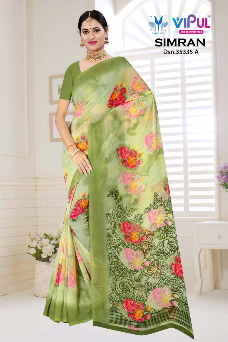 Vipul Simran 35335 A To D Georgette Casual Wear Saree Collection
