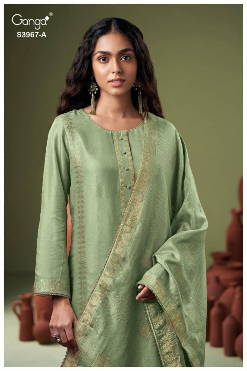 Ganga Giah 3967 Bemberg Silk Embroidery Work Salwar Kameez