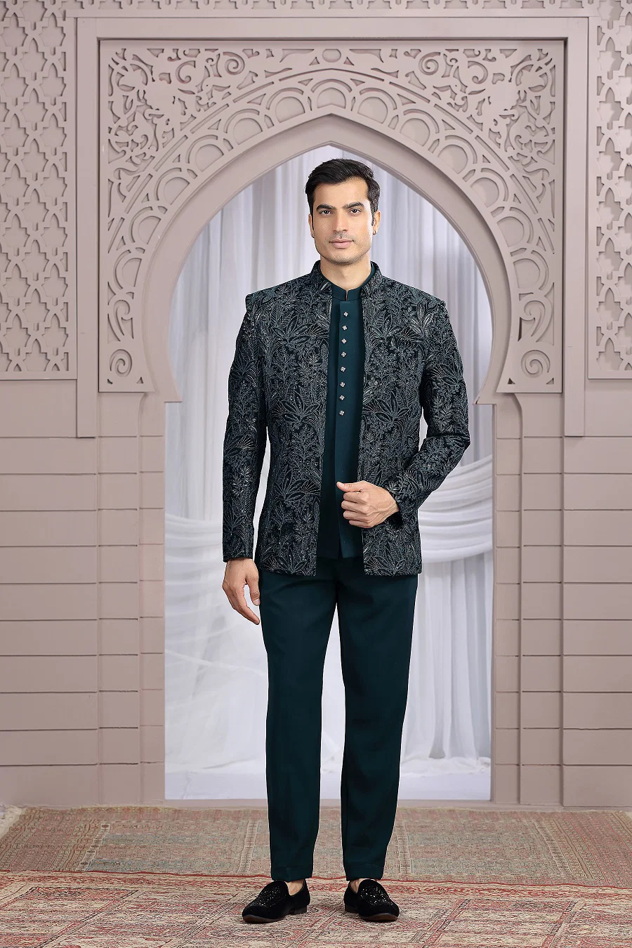 Sumi 4130 To 4134 Series Velvet And Art Silk 3 Pcs Jacket Jodhpuri