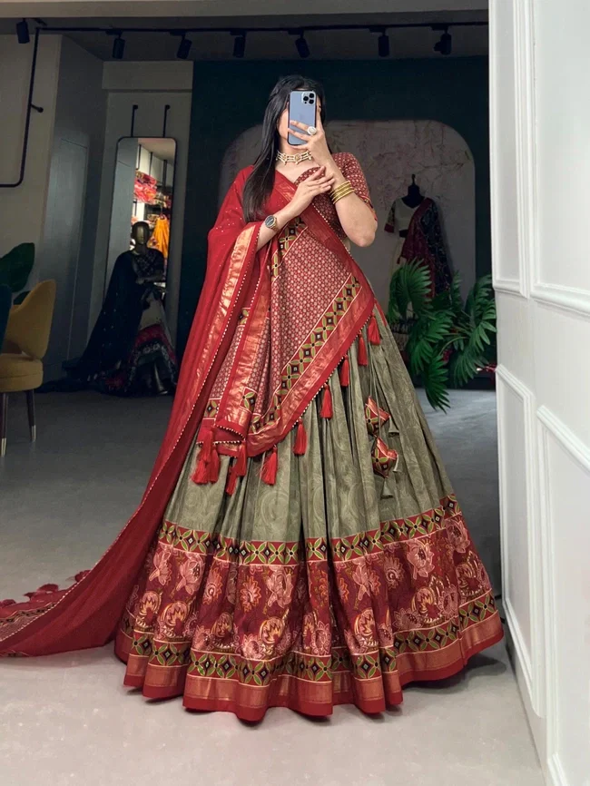 Lekha Yf 1208 And 1210 Tussar Silk Floral Printed Lehenga Choli Collection