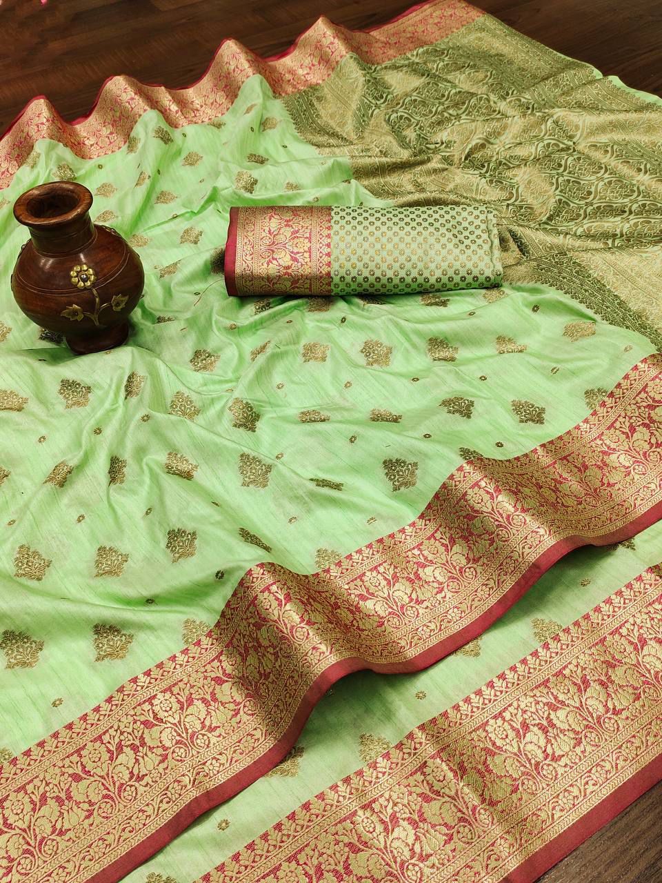 Lekha MN Festive Collection Soft Silk Gold Zari Weaving Saree