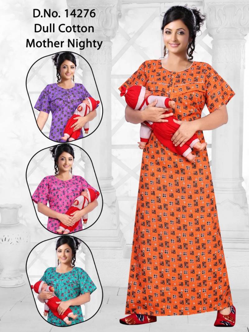 Seven cross 14442 TO 14276 Cotton Printed Mother Nighty Suit Collection
