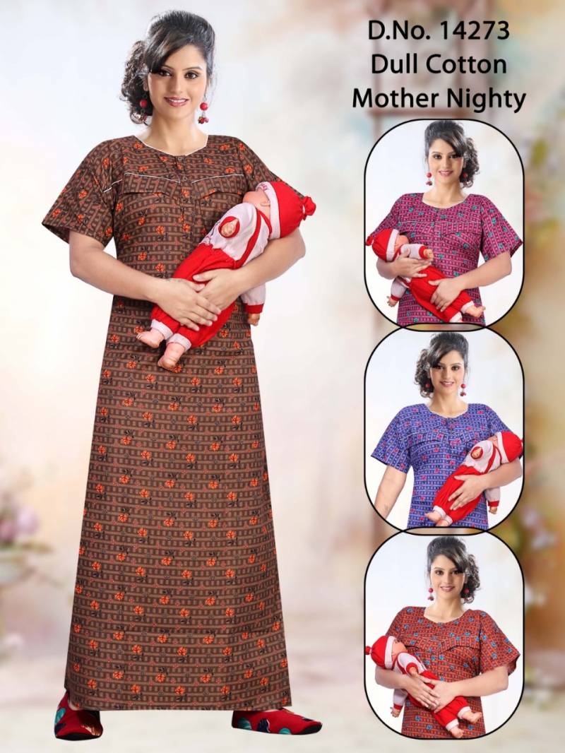 Seven cross 14442 TO 14276 Cotton Printed Mother Nighty Suit Collection