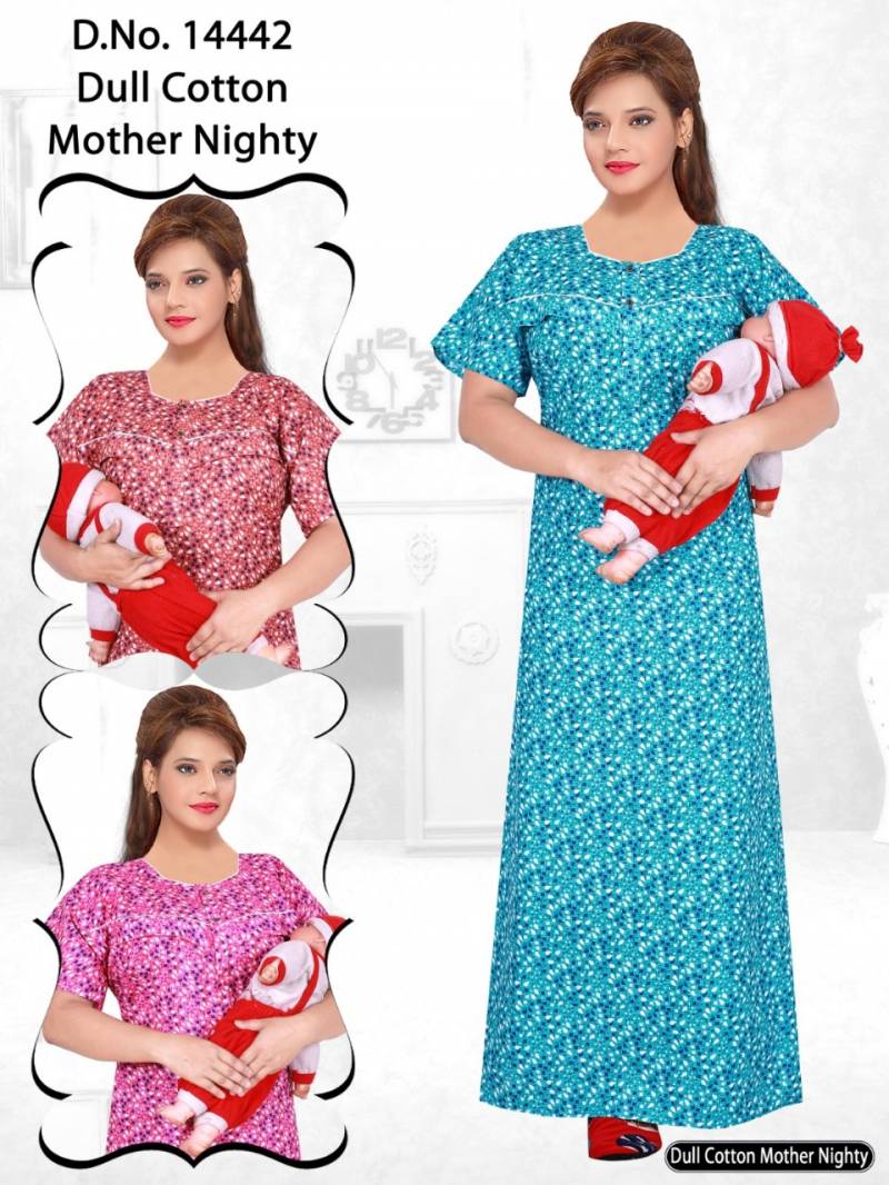 Seven cross 14442 TO 14276 Cotton Printed Mother Nighty Suit Collection