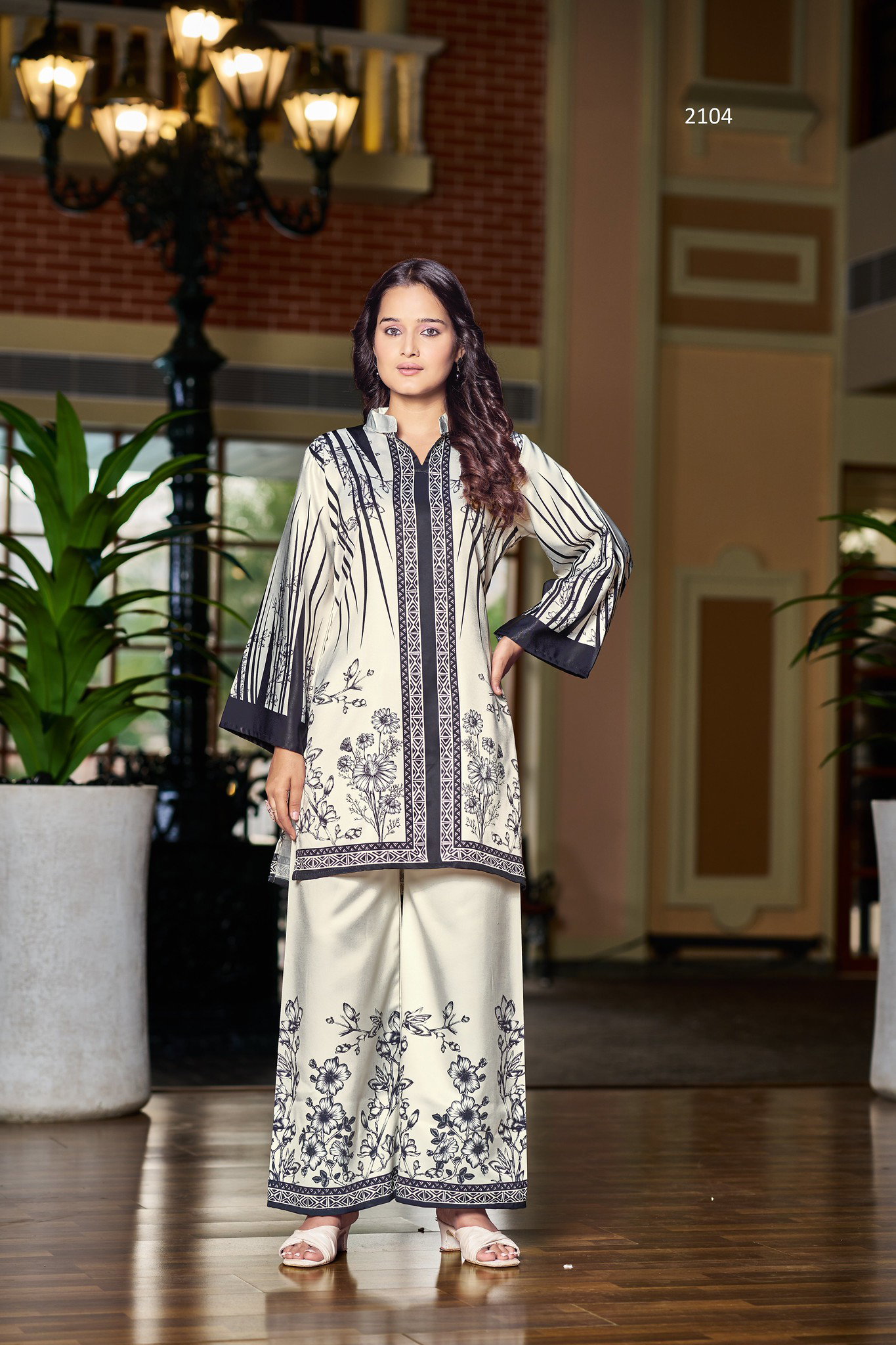 Wonder Women W 2104 Imported Satin Printed Co Ord Set