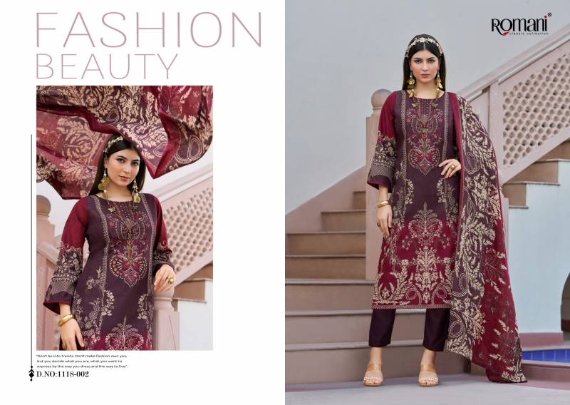 Romani Aarzu Vol 23 Cotton Printed Embroidery Dress Material