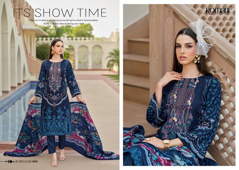 Romani Aarzu Vol 23 Cotton Printed Embroidery Dress Material
