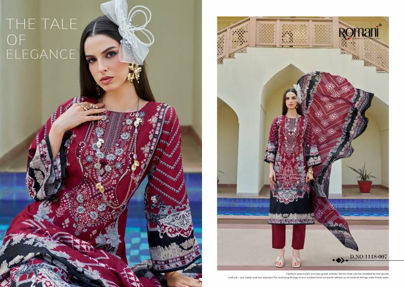 Romani Aarzu Vol 23 Cotton Printed Embroidery Dress Material