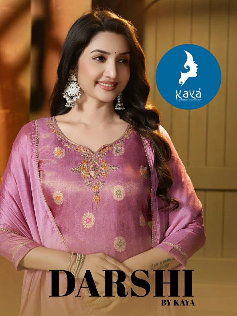 Kaya Darshi Shimmer With Work Casual Wear Kurti Pant And Dupatta