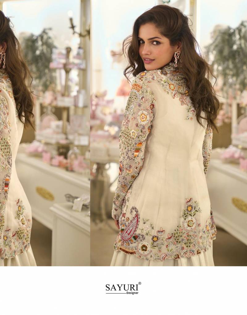 Sayuri Belina Silk Stylish Festival Wear Embroidered Gown And Jacket
