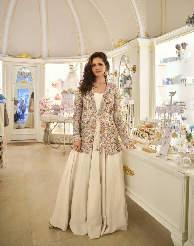 Sayuri Belina Silk Stylish Festival Wear Embroidered Gown And Jacket