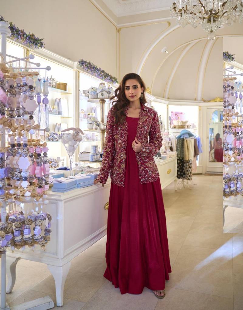 Sayuri Belina Silk Stylish Festival Wear Embroidered Gown And Jacket
