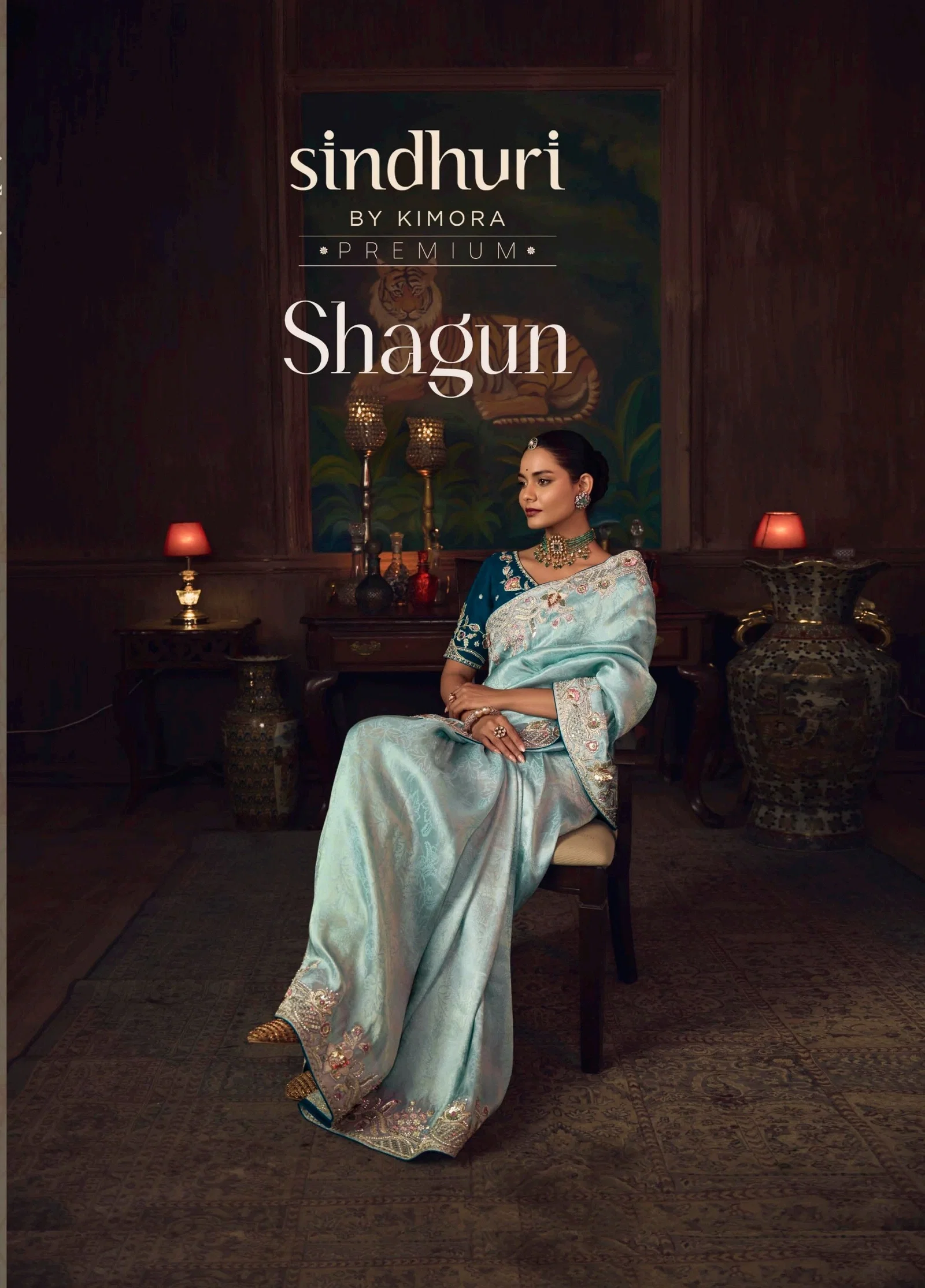 Kimora Shagun Pure Silk Fancy Fabric Saree With Embroidery Blouse