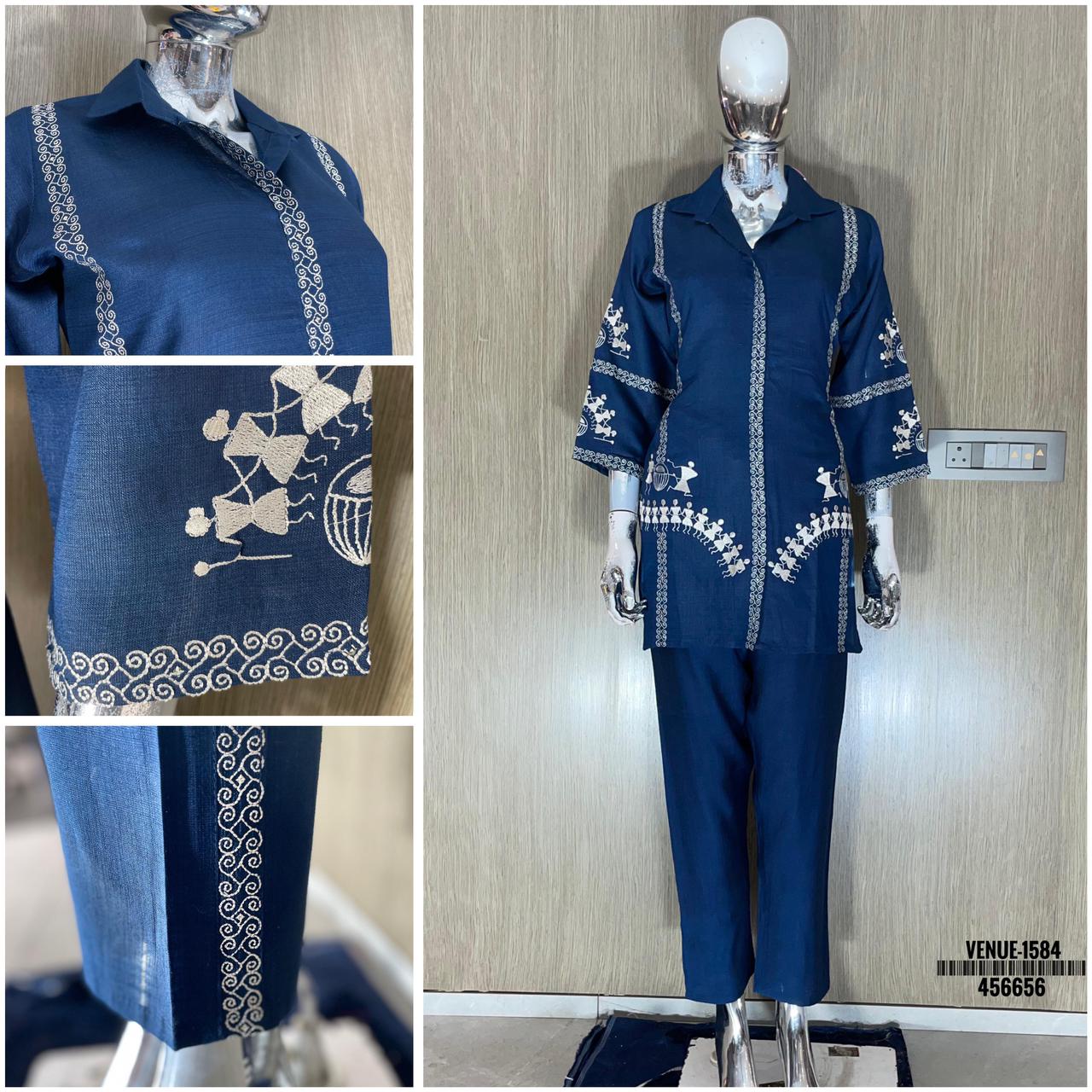 Swt Venue Vol 1 Fancy Vertical Silk Heavy Embroidery Co Ord Set