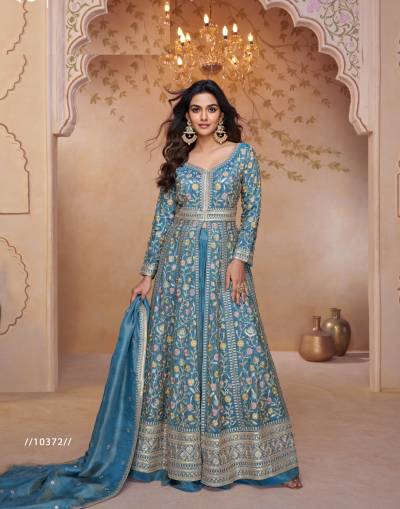 Prachi 10371 To 10373 Premium Simar Silk Designer Anarkali Gown Collection