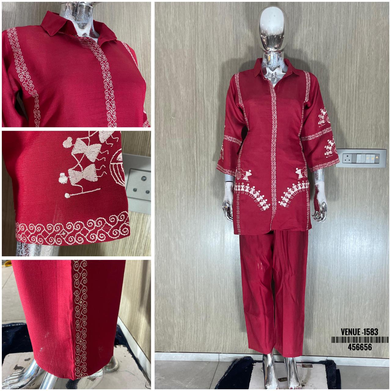 Swt Venue Vol 3 Fancy Vertical Silk Heavy Embroidery Co Ord Set