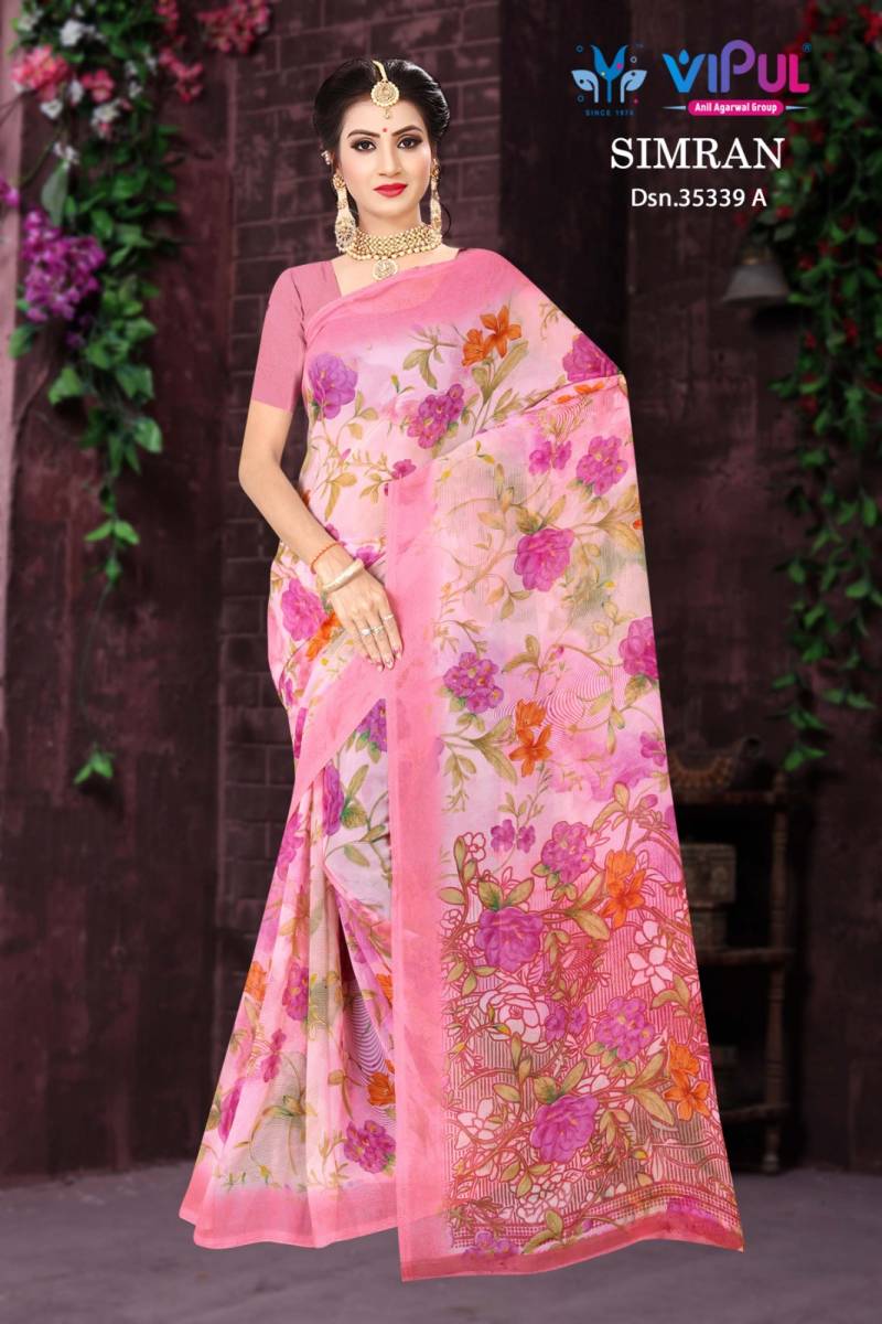 Vipul Simran 35339 A To D Georgette Simple Casual Wear Saree Collection
