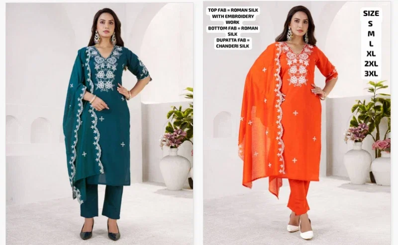 9Star Fashion Namo Hit Vol 1 Roman Silk Designer Kurti With Bottom Dupatta