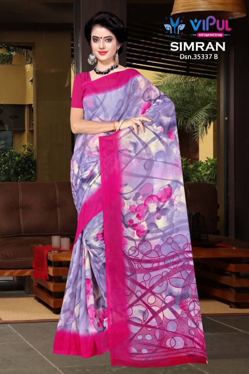 Vipul Simran 35337 A To D Georgette Simple Casual Wear Saree Collection