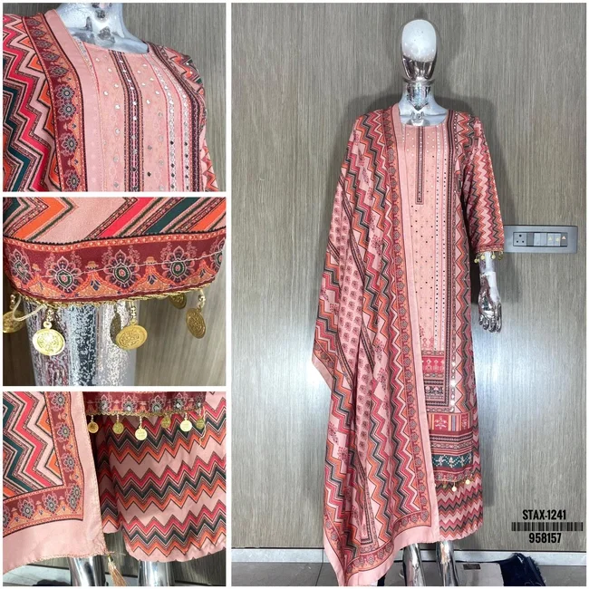 Swt Stax vol 4 Silk crape Pakistani Readymade Dress With Dupatta