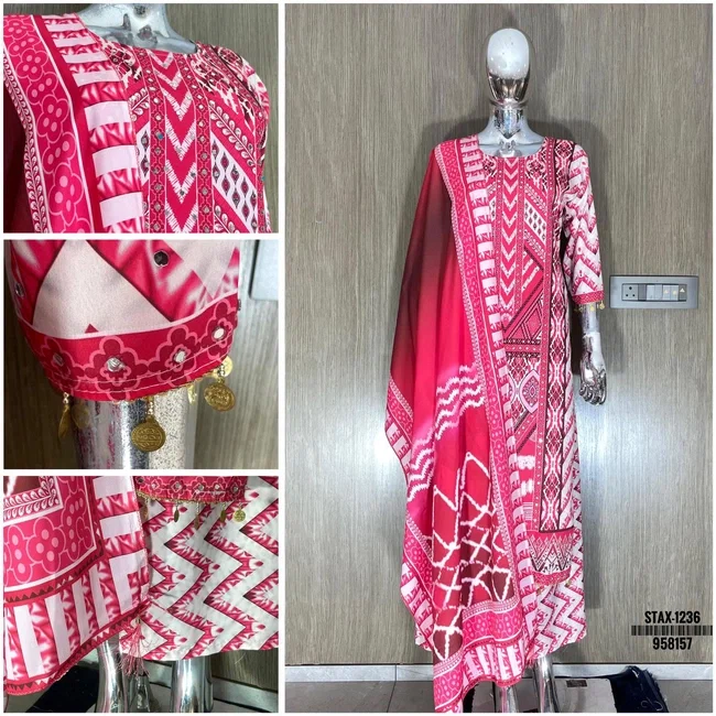Swt Stax vol 7 Silk crape Pakistani Readymade Dress With Dupatta