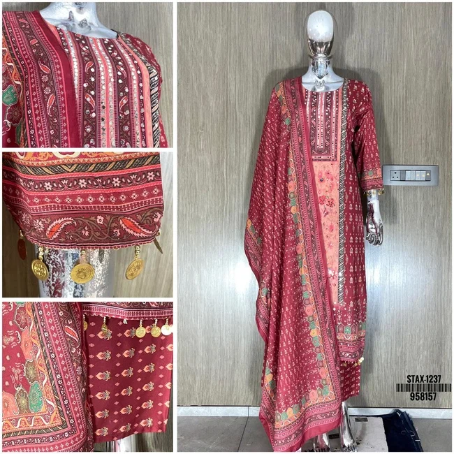 Swt Stax vol 9 Silk crape Pakistani Readymade Dress With Dupatta