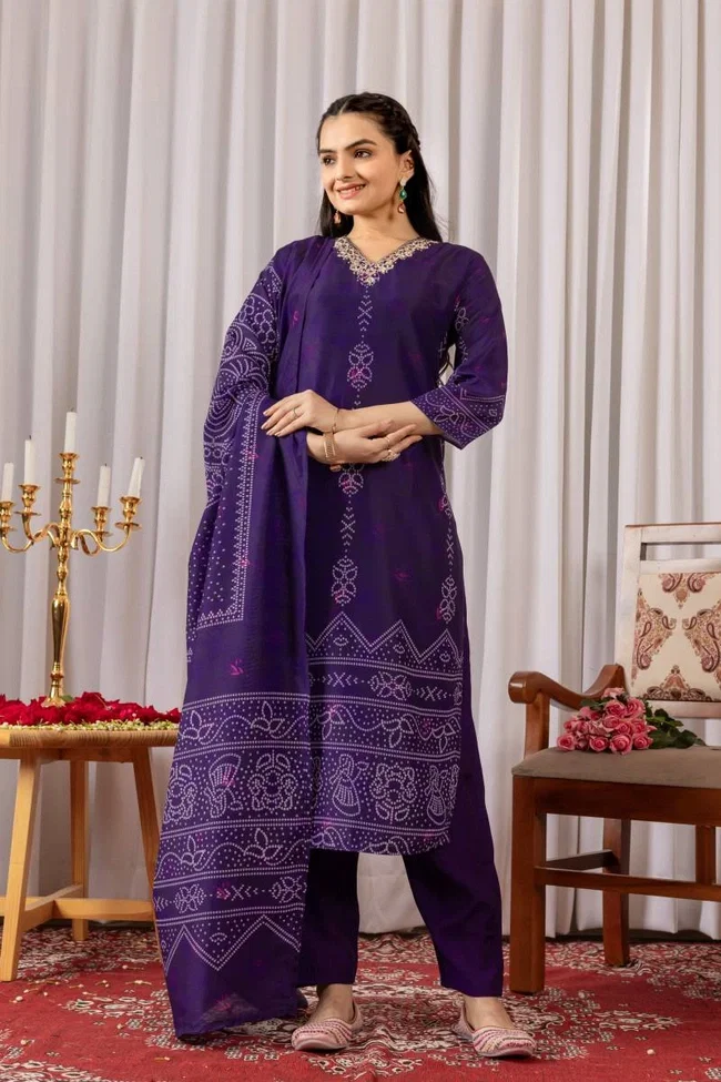 Dt Muslin Silk Festive Wear Kurti Bottom With Dupatta Collection