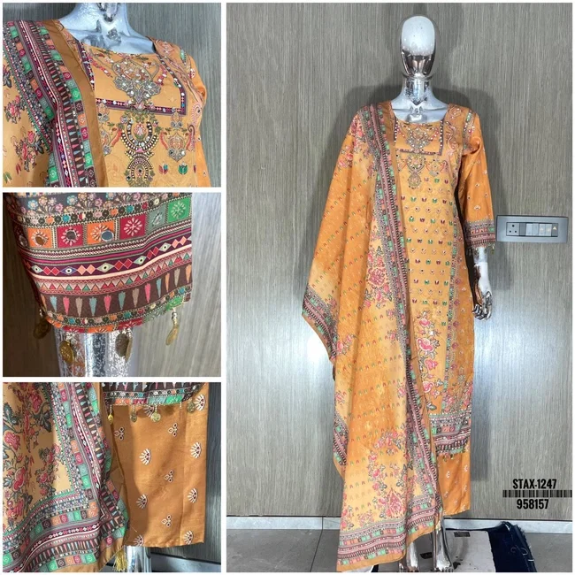 Swt Stax vol 11 Silk crape Pakistani Readymade Dress With Dupatta