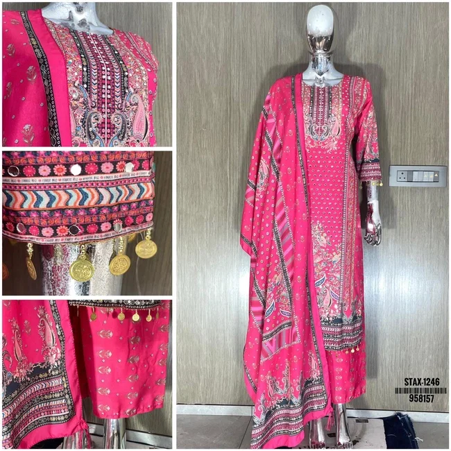 Swt Stax vol 12 Silk crape Pakistani Readymade Dress With Dupatta